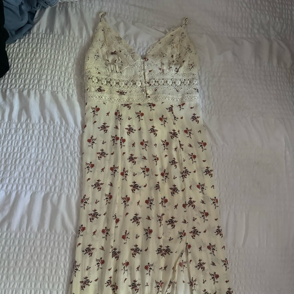 Free people ivory combo floral dress